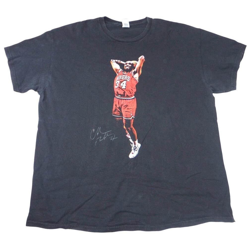 Vtg Gildan Charles Barkley Philadelphia 76Ers Graphic T Shirt Xl Black Nba Tee
